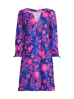 Cath Neon Floral Cotton A-line Dress