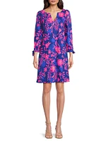 Cath Neon Floral Cotton A-line Dress