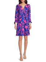 Cath Neon Floral Cotton A-line Dress