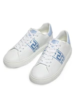 Embroidered La Greca Leather Sneakers