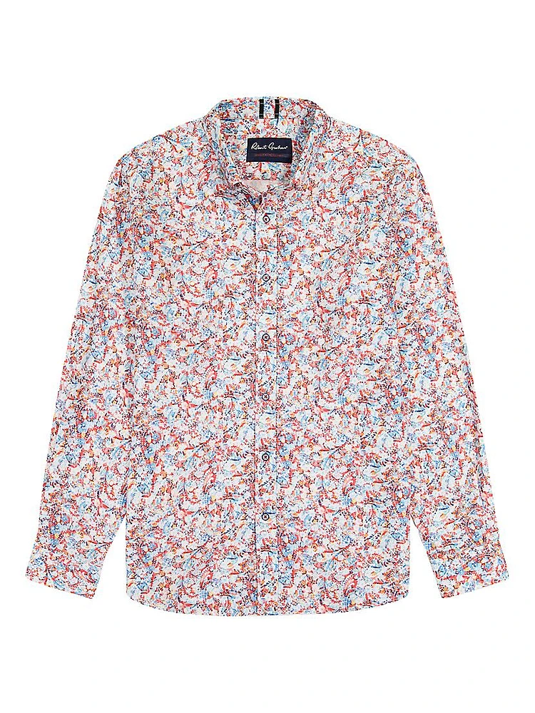 Kamari Printed Button-Down Long-Sleeve Shirt