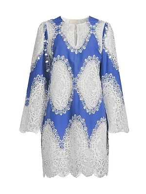 Elandra Cotton & Lace Shift Dress