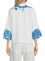 Elly Embroidered Linen Blouse