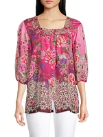 Ennoki Printed Silk Blouse