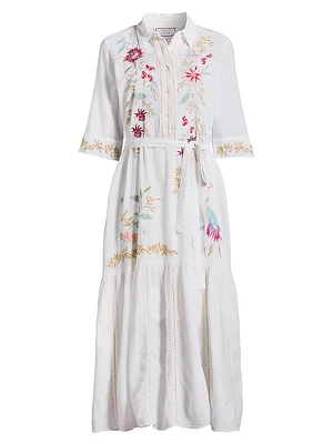 Darcey Embroidered Shirtdress