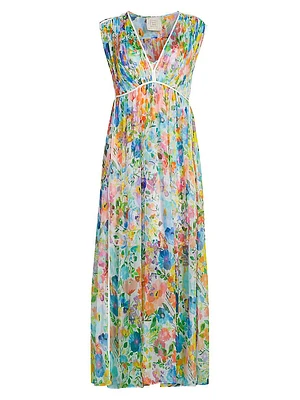 Dylane Floral Silk Maxi Dress