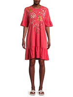 Andrean Embroidered T-Shirt Dress