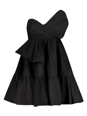 Faille Twist-Bow A-Line Minidress