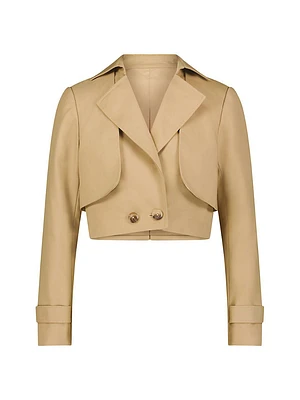 Twill Tailored Crop Jacket