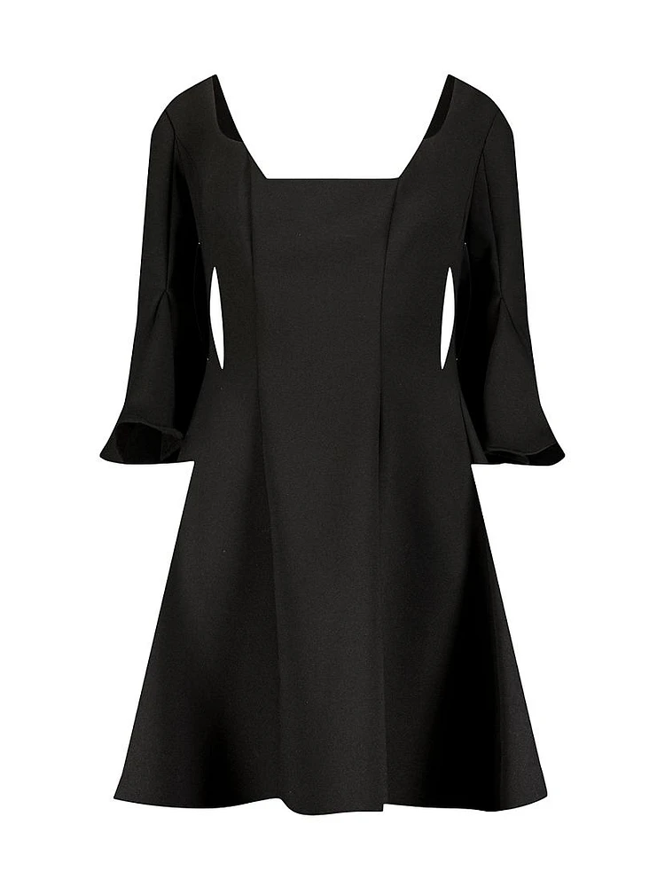 Crepe Godet-Seamed Minidress