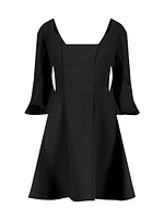 Crepe Godet-Seamed Minidress