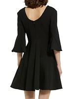 Crepe Godet-Seamed Minidress