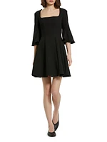 Crepe Godet-Seamed Minidress