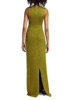 Sequin Mock Neck Knit Gown