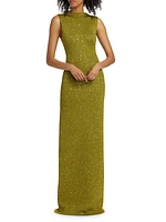 Sequin Mock Neck Knit Gown