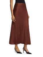 Plissé Chiffon A-Line Maxi Skirt