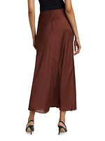 Plissé Chiffon A-Line Maxi Skirt