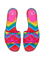 Escape Slide Sandals Canvas with Chevron24 Print