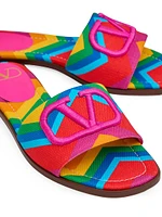 Escape Slide Sandals Canvas with Chevron24 Print