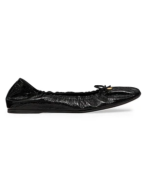 VLogo Signature Patent Leather Ballerina Flats