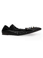 VLogo Signature Patent Leather Ballerina Flats