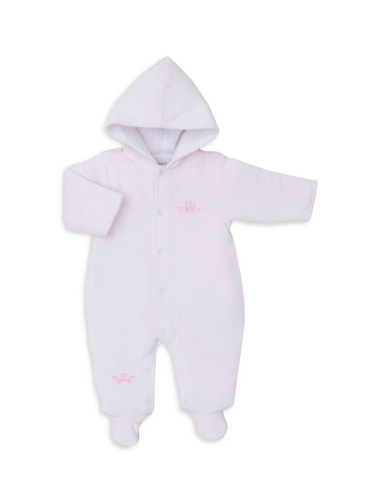 Baby Girl's Hooded Velour Footie