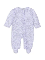 Baby Girl's Princess Print Ruffle Footie