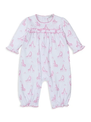 Baby's Giraffe Ruffle-Trim Playsuit