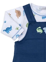 Baby's Dinosaur Print Bodysuit & Overall Set