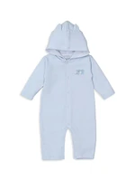 Baby Boy's Embroidered Hooded Coveralls