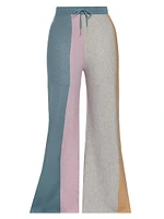 Colorblock Wide-Leg Knit Pants