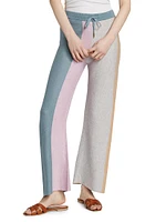 Colorblock Wide-Leg Knit Pants