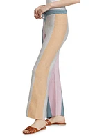 Colorblock Wide-Leg Knit Pants