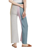 Colorblock Wide-Leg Knit Pants