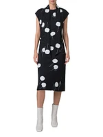Dandelion Print Crêpe Midi-Dress