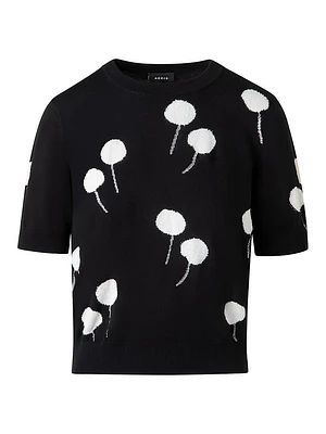 Dandelion Cotton-Blend Intarsia-Knit Crewneck Sweater