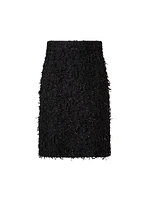 Embellished Bouclé A-Line Miniskirt
