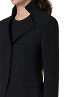 Amber Crepe Crop Button-Front Jacket