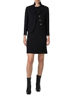 Amber Crepe Crop Button-Front Jacket