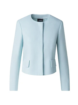 Adriana Virgin-Wool Cropped Button-Down Jacket