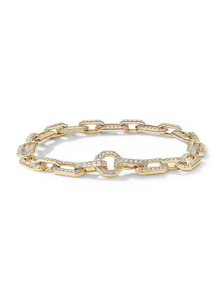 Pavé Chain Bracelet 18K Yellow Gold