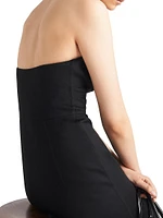 Double Cashmere Halter Midi-Dress