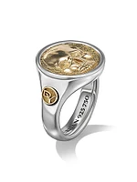 Life and Death Duality Signet Ring Sterling Silver