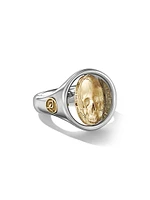 Life and Death Duality Signet Ring Sterling Silver