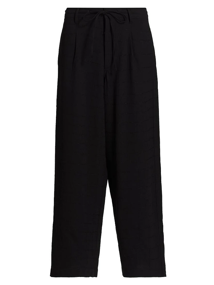 Pleated Drawstring Pants