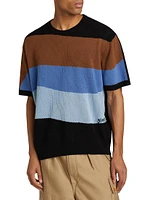 Colorblocked Wool Knit T-Shirt