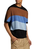 Colorblocked Wool Knit T-Shirt