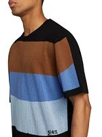 Colorblocked Wool Knit T-Shirt