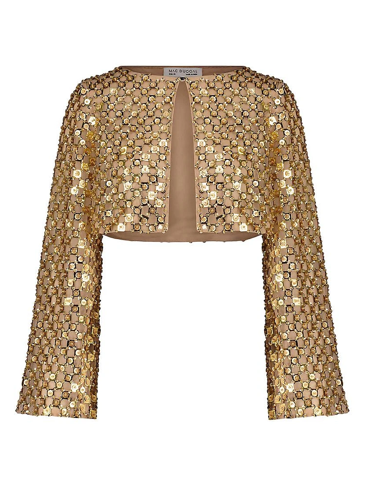 Embellished Georgette Crop Cardigan