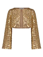 Embellished Georgette Crop Cardigan